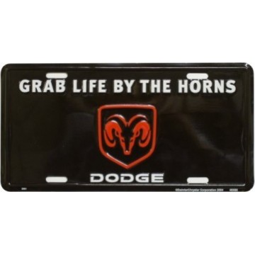 Dodge "Grab Life by the Horns" License Plate 