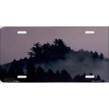 Fog In The Pines Metal License Plate 