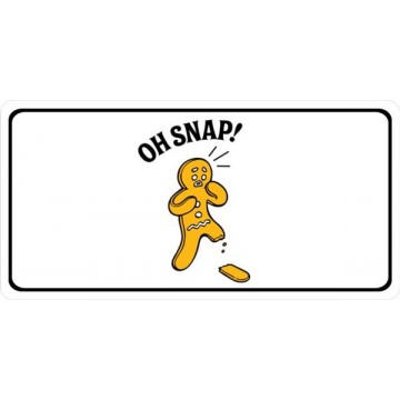 Oh Snap! Gingerbread Man Photo License Plate 