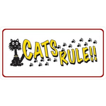 Cats Rule!! Photo License Plate 