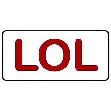 LOL Photo License Plate 