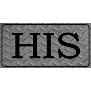 His On Diamond Plate Photo License Plate 
