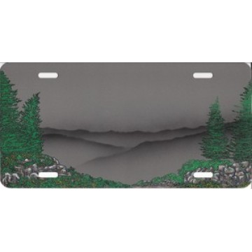 Mountain Scene Airbrush License Plate 