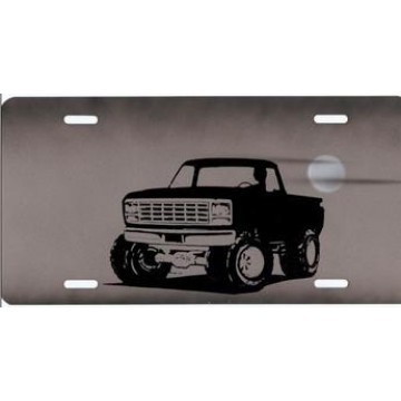 Pickup Truck On Grey License Plate 