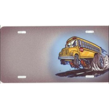 School Bus Offset License Plate 