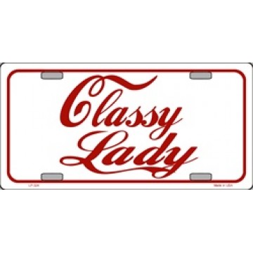 Classy Lady Metal License Plate 