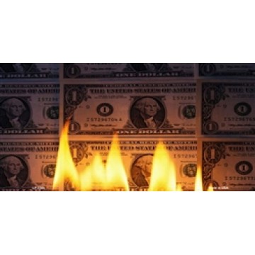 Money On Fire Metal License Plate 