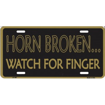 Horn Broken Watch For Finger Metal License Plate 