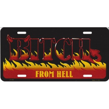 Bitch From Hell Metal License Plate 