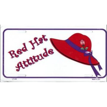 Red Hat Attitude License Plate 
