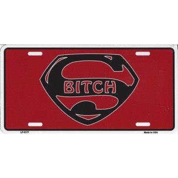 Super Bitch Metal License Plate 