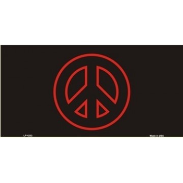 Peace Sign Metal License Plate 