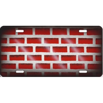 Full Red Brick Wall Photo License Plate 