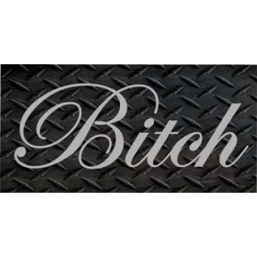 Bitch On Diamond Plate Photo License Plate 