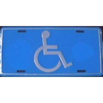 Handicap Sign Metal License Plate 