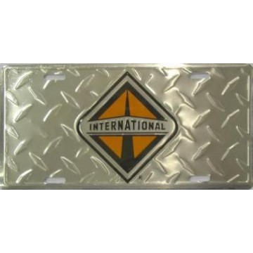 International Logo Diamond Plate License Plate 