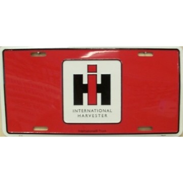International Harvester Red License Plate 