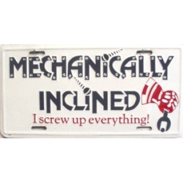 Mechanically Inclined License Plate 