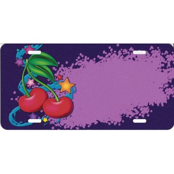 Offset Cherries License Plate 