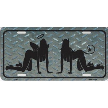 Good Vs. Evil Metal License Plate 