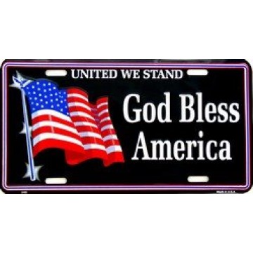 United We Stand - God Bless America License Plate 