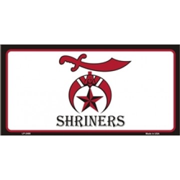 Shriner Emblem With Text Metal License Plate 