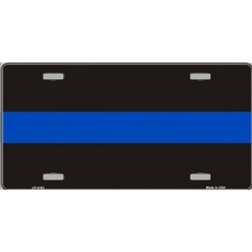 Thin Blue Line Police Metal License Plate 