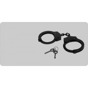 Offset Handcuffs Photo License Plate