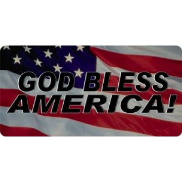 God Bless America Photo License Plate