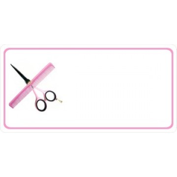 Hairdresser Offset Photo License Plate 