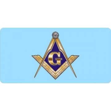 Masonic Centered Photo License Plate 