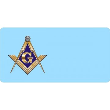 Masonic Offset Photo License Plate 