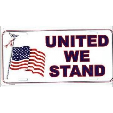United We Stand Metal License Plate 