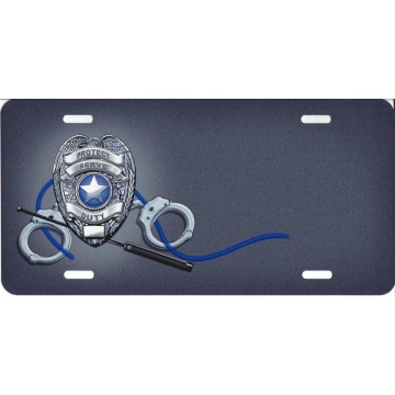 Offset Police Officer License Plate 