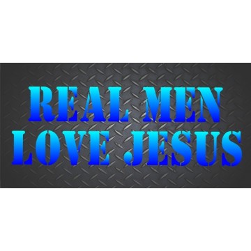 Real Men Love Jesus Black Diamond Photo License Plate 