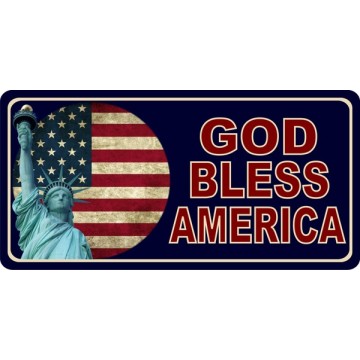 God Bless America Photo License Plate 