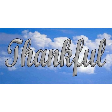 Thankful In Silver On Clouds Photo License Plate 