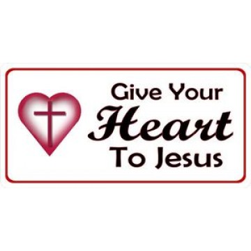Give Your Heart To Jesus Photo License Plate
