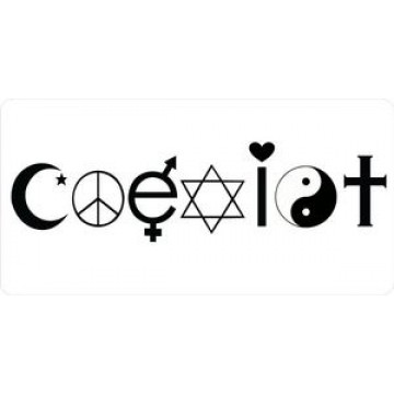 New Coexist With Symbols Photo License Plate