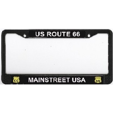 Route 66 Mainstreet USA Chrome License Plate Frame 