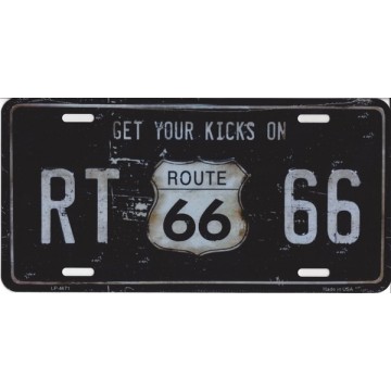 Route 66 Metal License Plate 