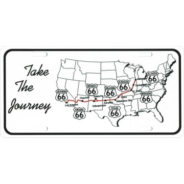 Route 66 Take The Journey Photo License Plate 