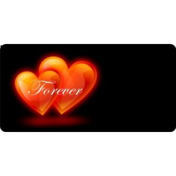 Glowing Hearts Offset Photo License Plate 