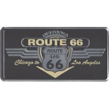 Historic Route 66 Shield & Wing Photo License Plate 
