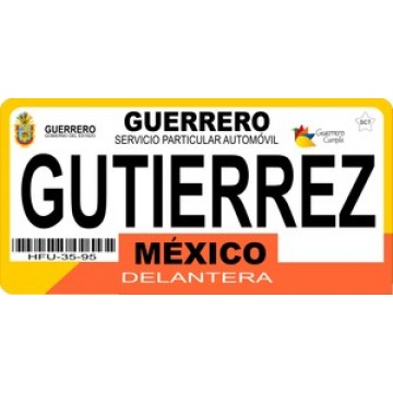 Mexico Guerrero Photo License Plate 