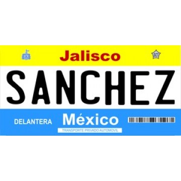 Mexico Jalisco Photo License Plate 