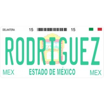 Mexico Estado De Mexico Photo License Plate 