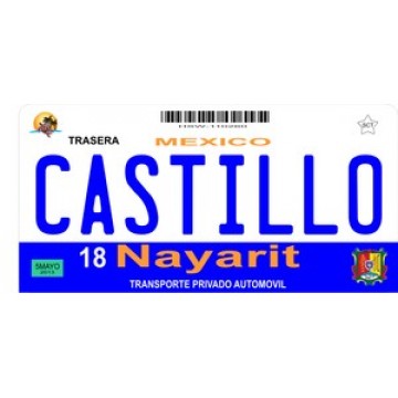 Mexico Nayarit Photo License Plate 