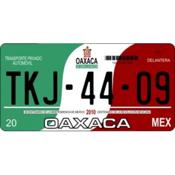 Mexico Oaxaca Photo License Plate 
