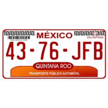 Mexico Quintana Roo Photo License Plate 